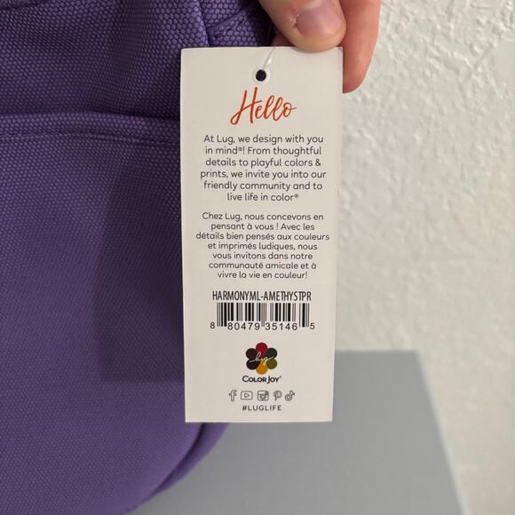 Lug Harmony Matte Luxe Purse with Crossbody Strap Purple Amethyst NWT - Picture 3 of 3